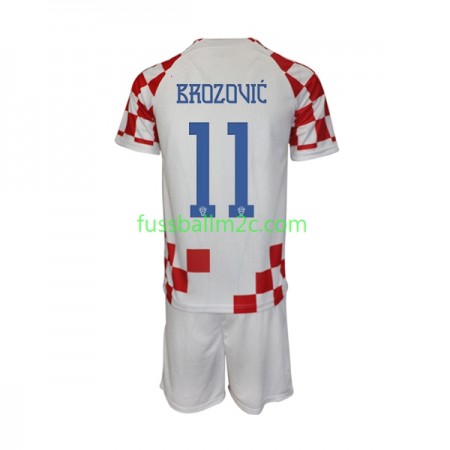 Fußballtrikots Kroatien Brozovic 11 Kinder Heim Trikotsatz WM 2022